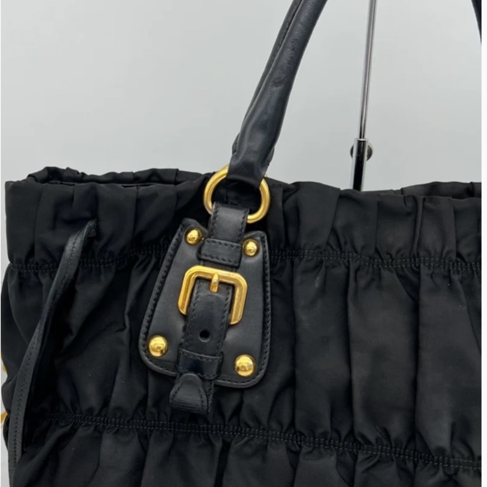 Prada Gaufre Leather Shopping Tote Bag Nylon - Picture 6 of 14